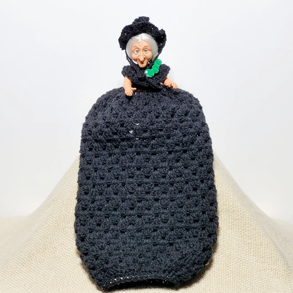 Crochet Witch Grocery Bag Holder